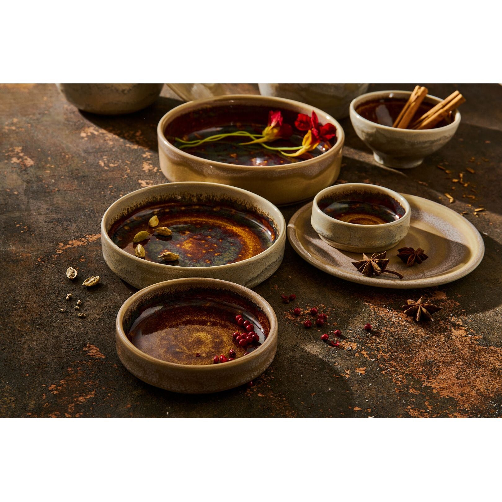 Utopia | Tableware | Aurora Vesuvius Amber Round Stacking Tray 20.25cm (8") | Bespoke77