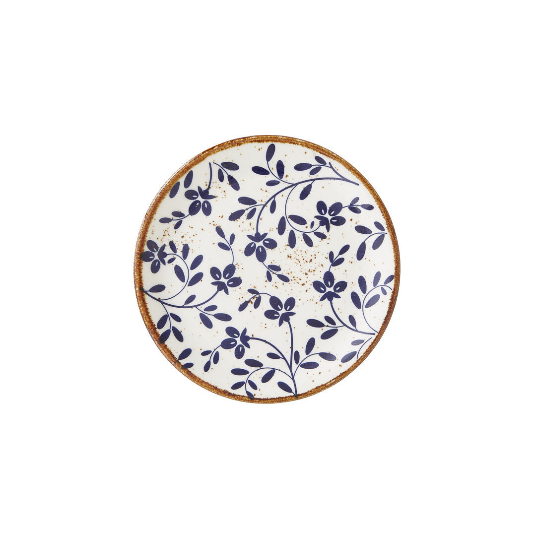 Utopia | Tableware | Flora Blue Coupe Plate 15.25cm (6") | Bespoke77