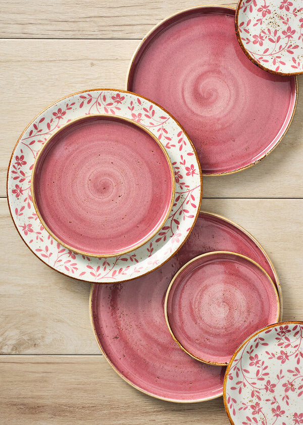 Utopia | Tableware | Flora Pink Coupe Bowl 25.5cm 120.25cl (10" 42 2/7oz) | Bespoke77