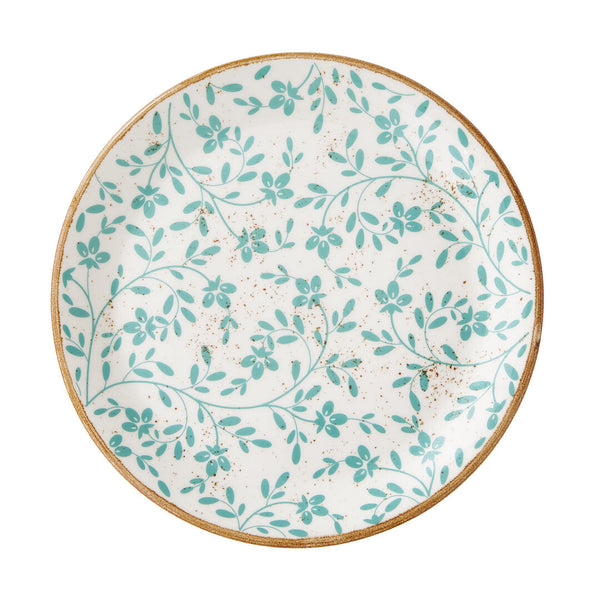 Utopia | Tableware | Flora Aqua Coupe Plate 25.25cm (10") | Bespoke77
