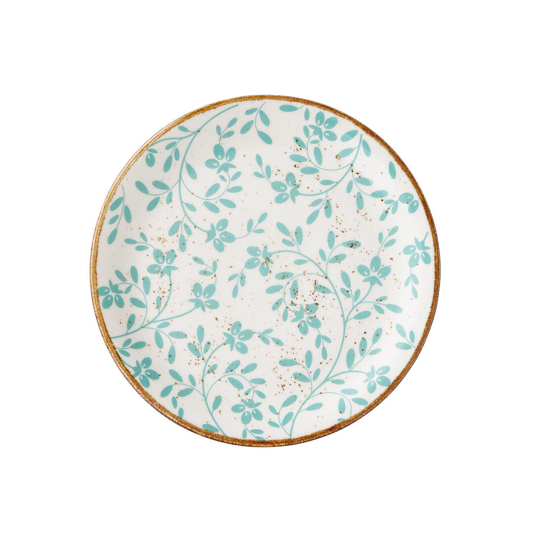 Utopia | Tableware | Flora Aqua Coupe Plate 20.25cm (8") | Bespoke77