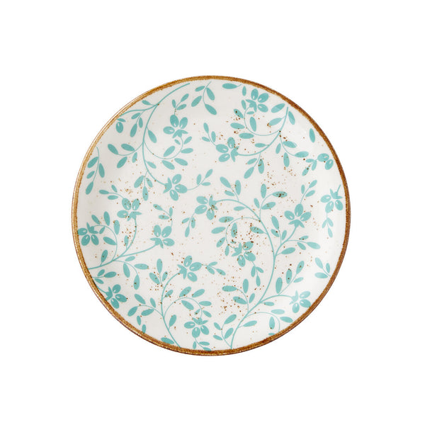 Utopia | Tableware | Flora Aqua Coupe Plate 20.25cm (8") | Bespoke77