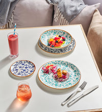 Utopia | Tableware | Flora Aqua Coupe Plate 20.25cm (8") | Bespoke77
