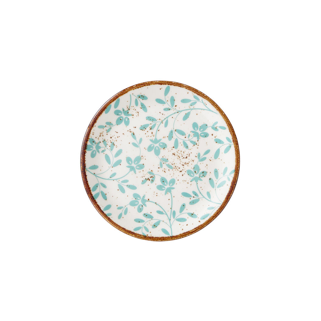 Utopia | Tableware | Flora Aqua Coupe Plate 15.25cm (6") | Bespoke77