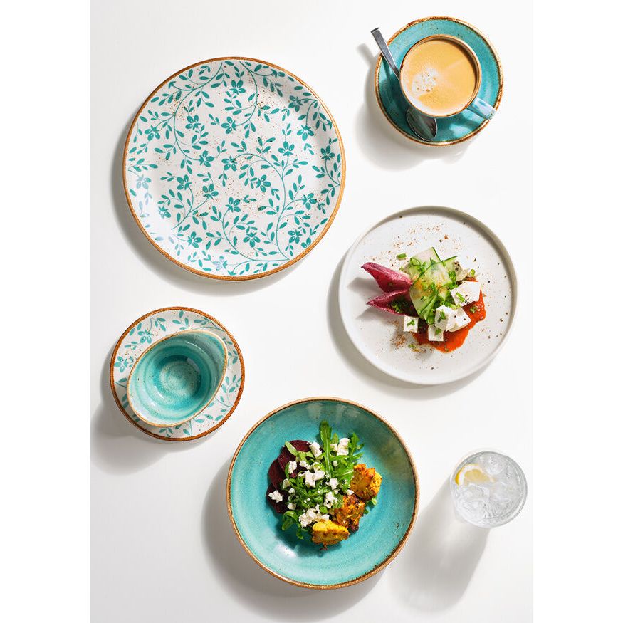 Utopia | Tableware | Flora Aqua Coupe Bowl 25.5cm 120.25cl (10" 42 2/7oz) | Bespoke77
