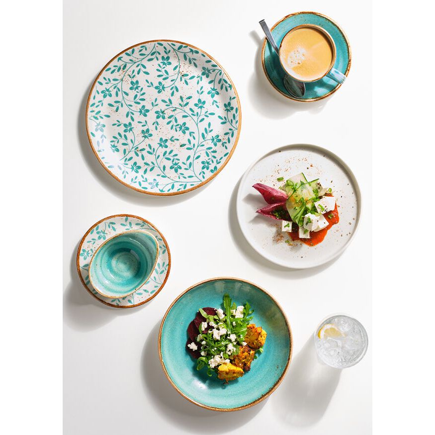 Utopia | Tableware | Flora Aqua Coupe Bowl 25.5cm 120.25cl (10" 42 2/7oz) | Bespoke77