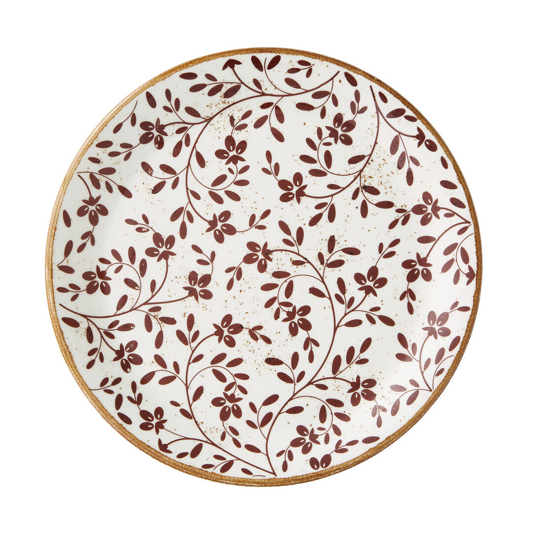Utopia | Tableware | Flora Brown Coupe Plate 25.25cm (10") | Bespoke77