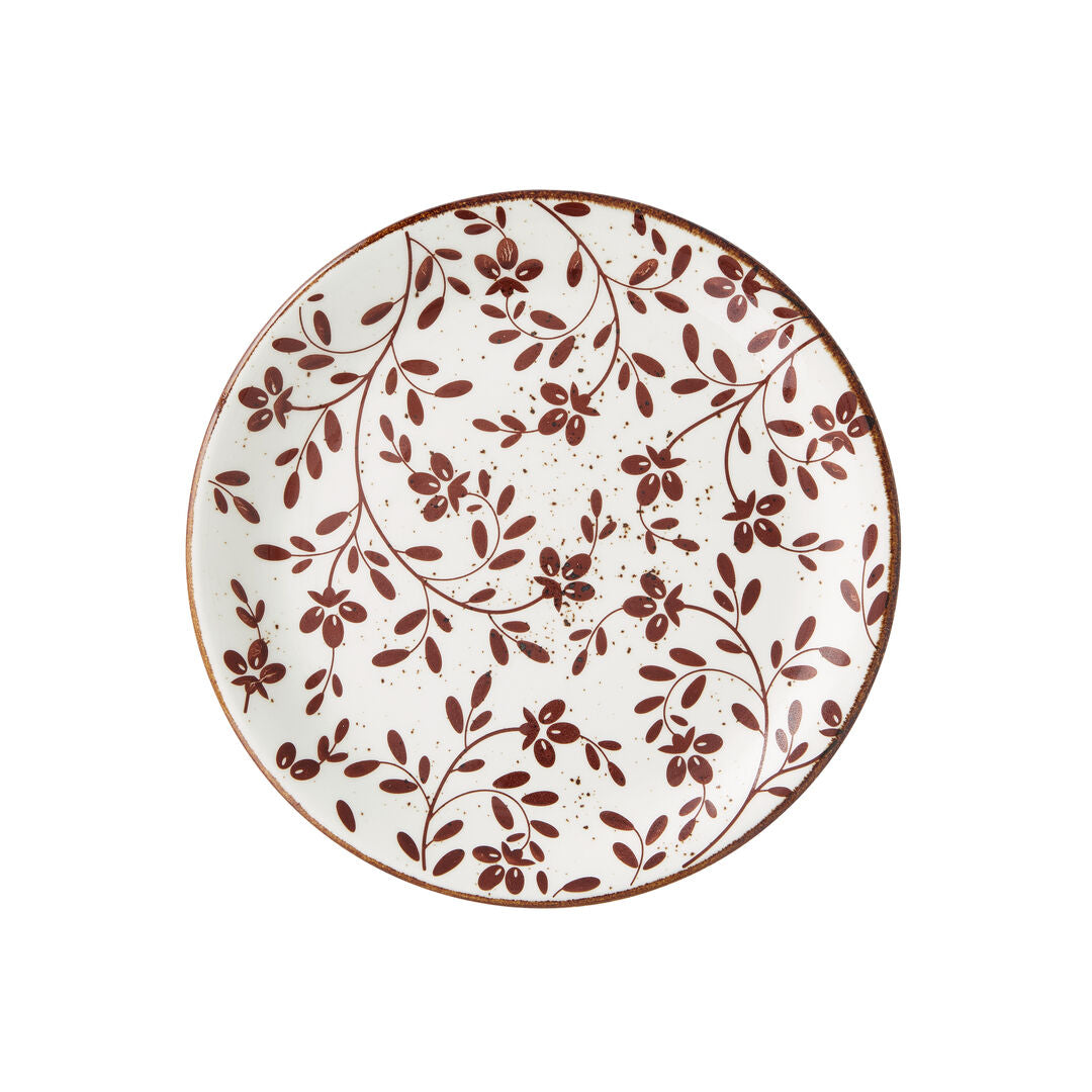 Utopia | Tableware | Flora Brown Coupe Plate 20.25cm (8") | Bespoke77