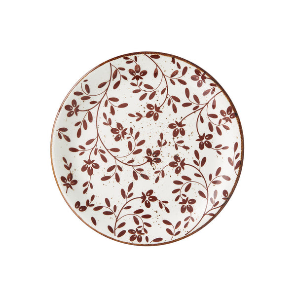 Utopia | Tableware | Flora Brown Coupe Plate 20.25cm (8") | Bespoke77