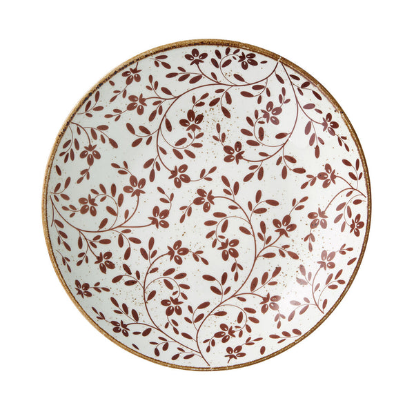 Utopia | Tableware | Flora Brown Coupe Bowl 25.5cm 120.25cl (10" 42 2/7oz) | Bespoke77