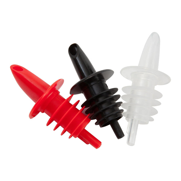 10-Pack Black Economy Freeflow Plastic Drinks Pourers