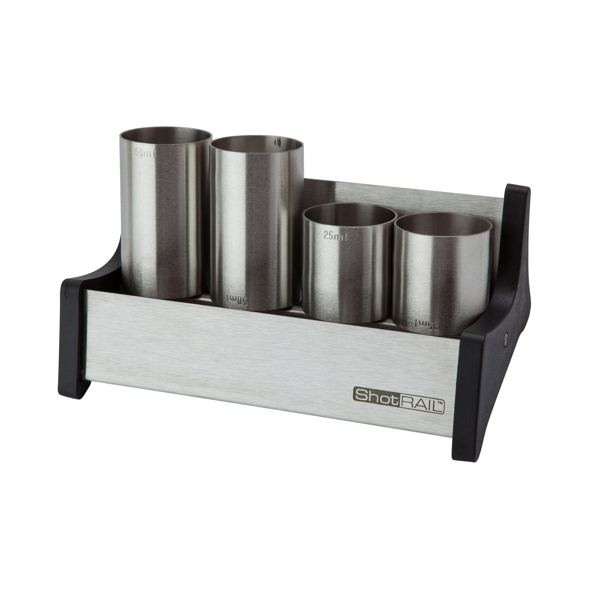 Stainless Steel  4 Thimble Measures Shot Rail
