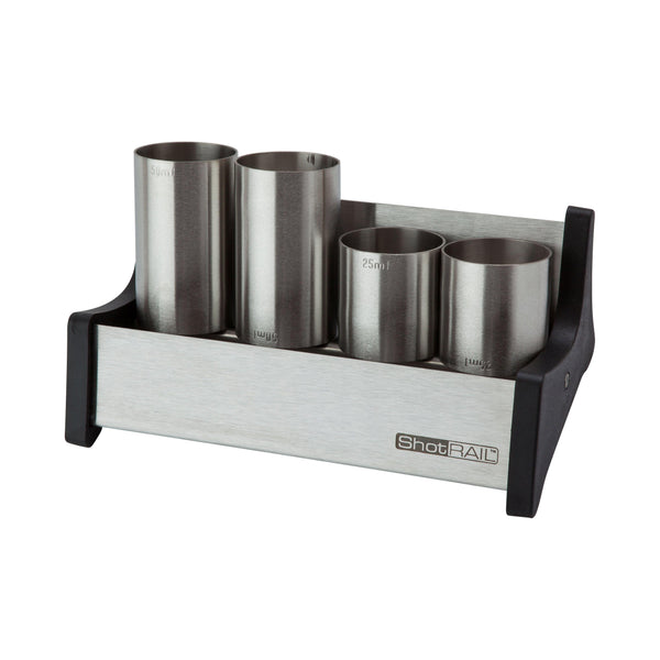 Stainless Steel  4 Thimble Measures Shot Rail