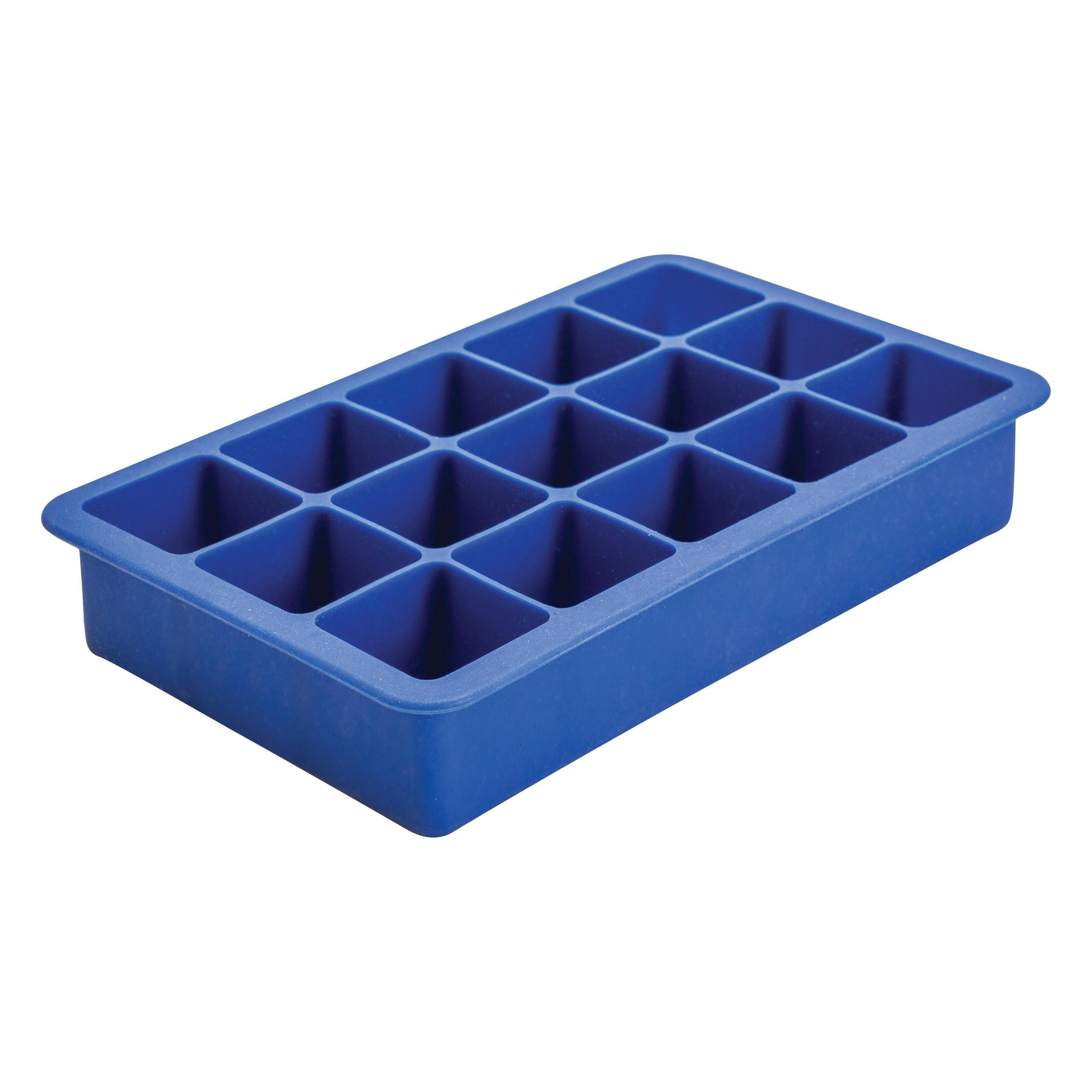 Blue Silicone Ice Cube Mould with 15 Cavities
