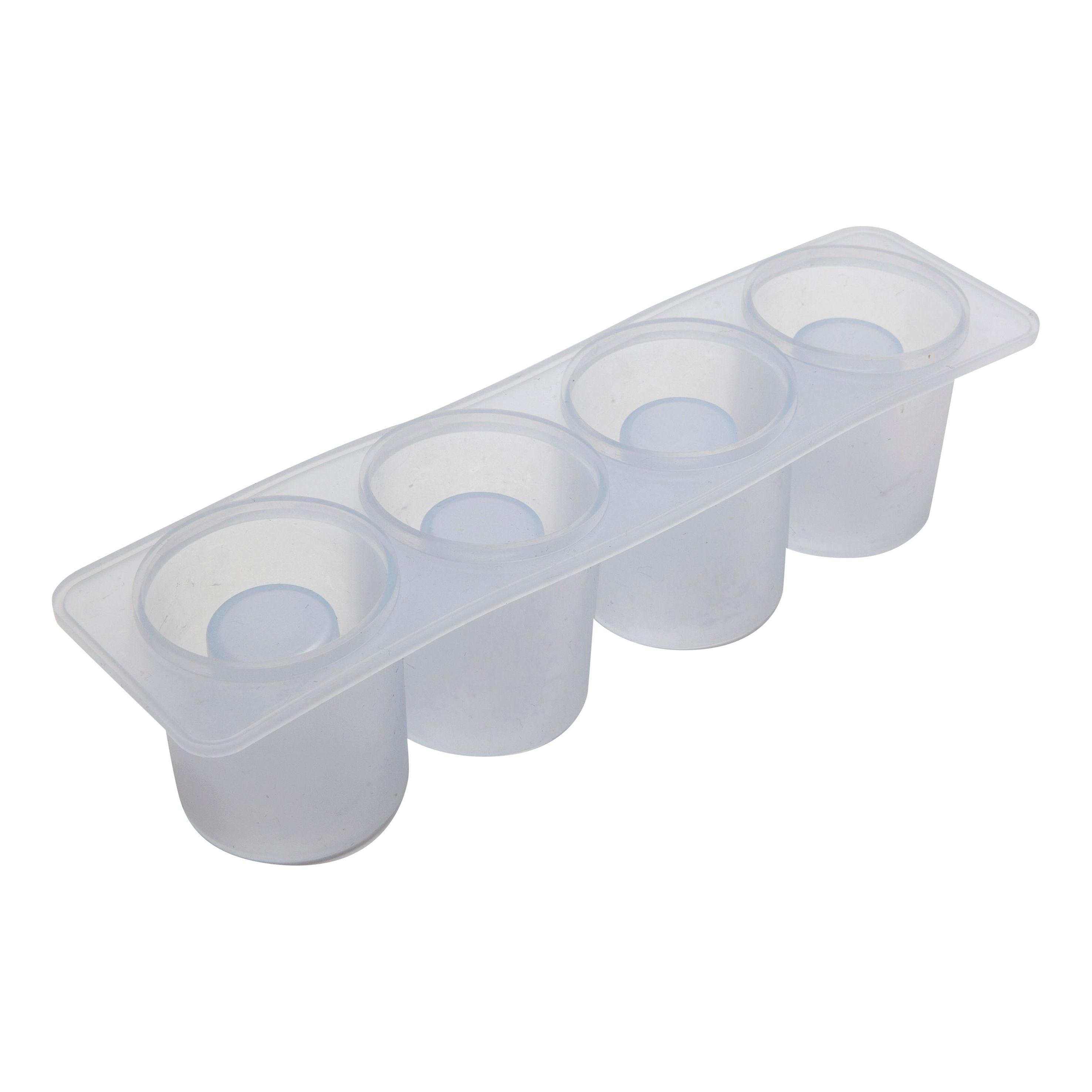 Clear Silicone Shot Glass Mould with 4 Cavities