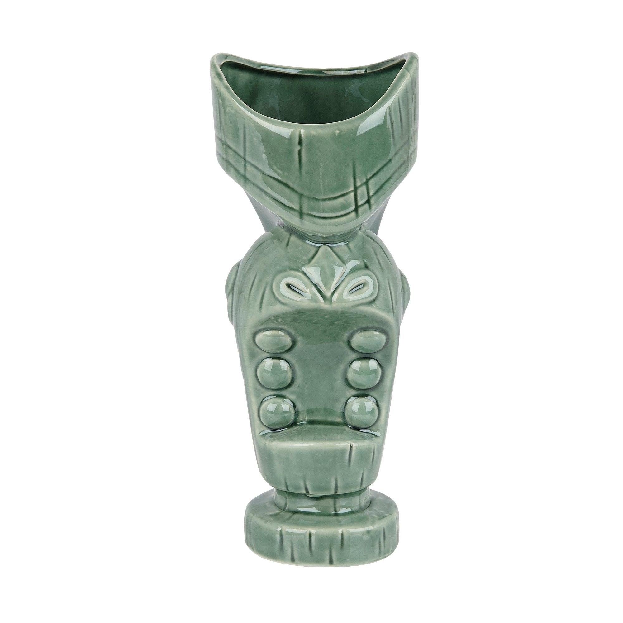 Jungle Green Ceramic Large Mouth Tiki Mug 650ml