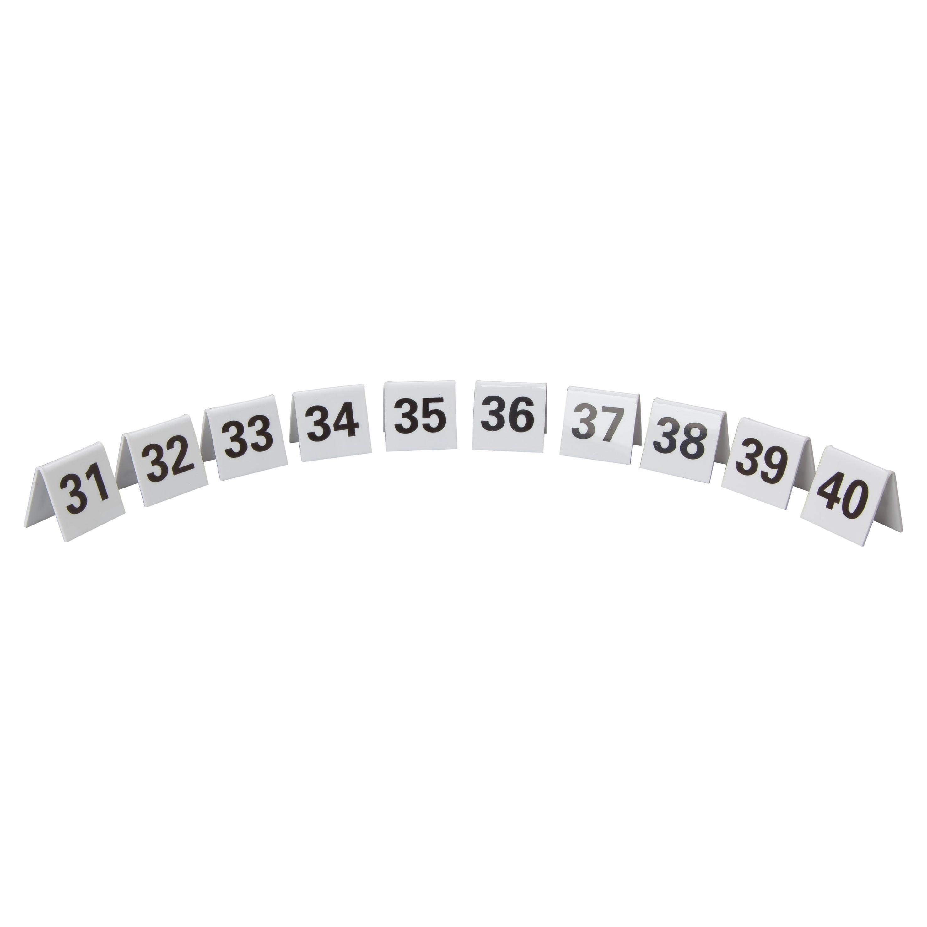 Perspex Table Numbers 31-40 Set