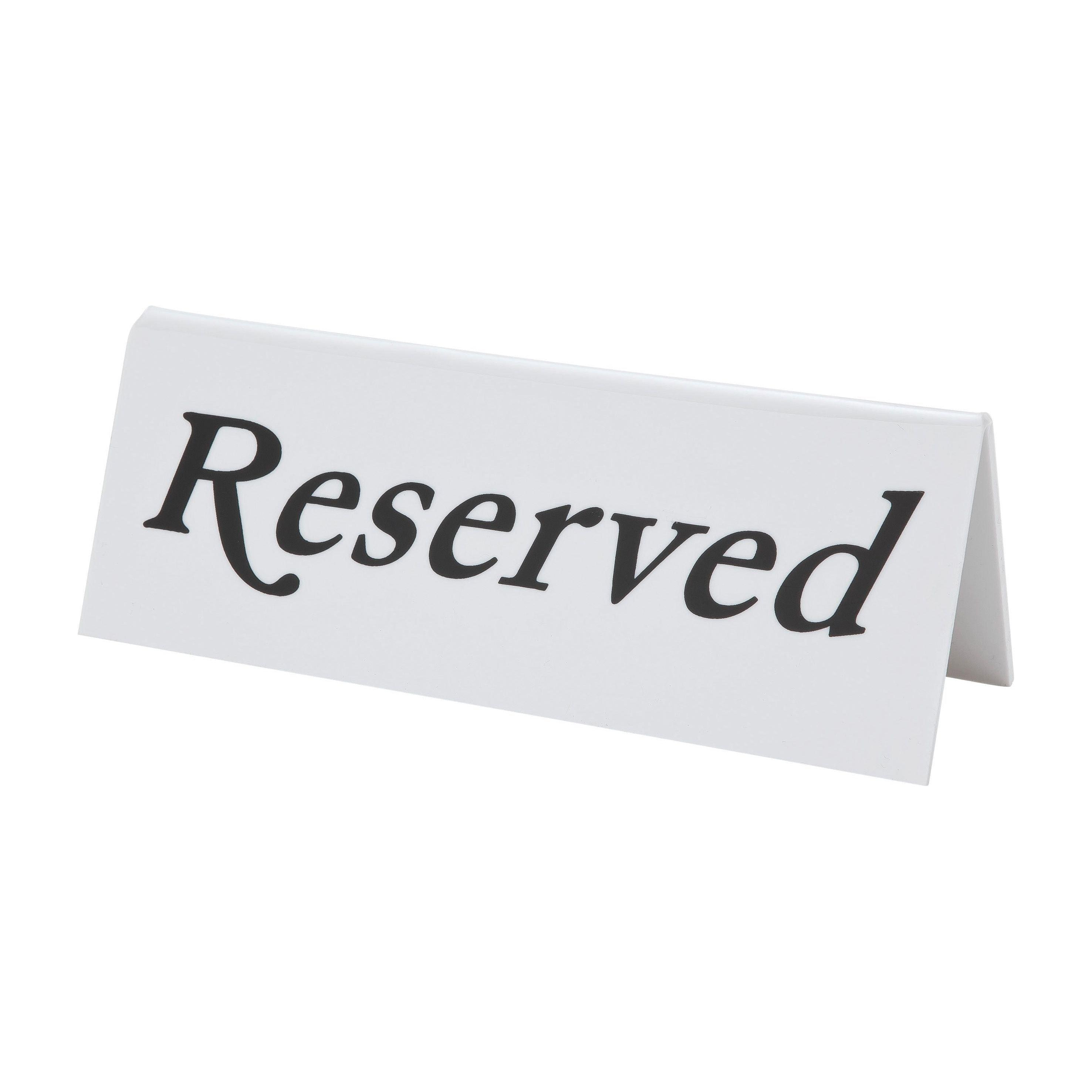 Perspex Reserved Table Signs Pack of 10