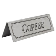 Sleek Stainless Steel Coffee Table Sign