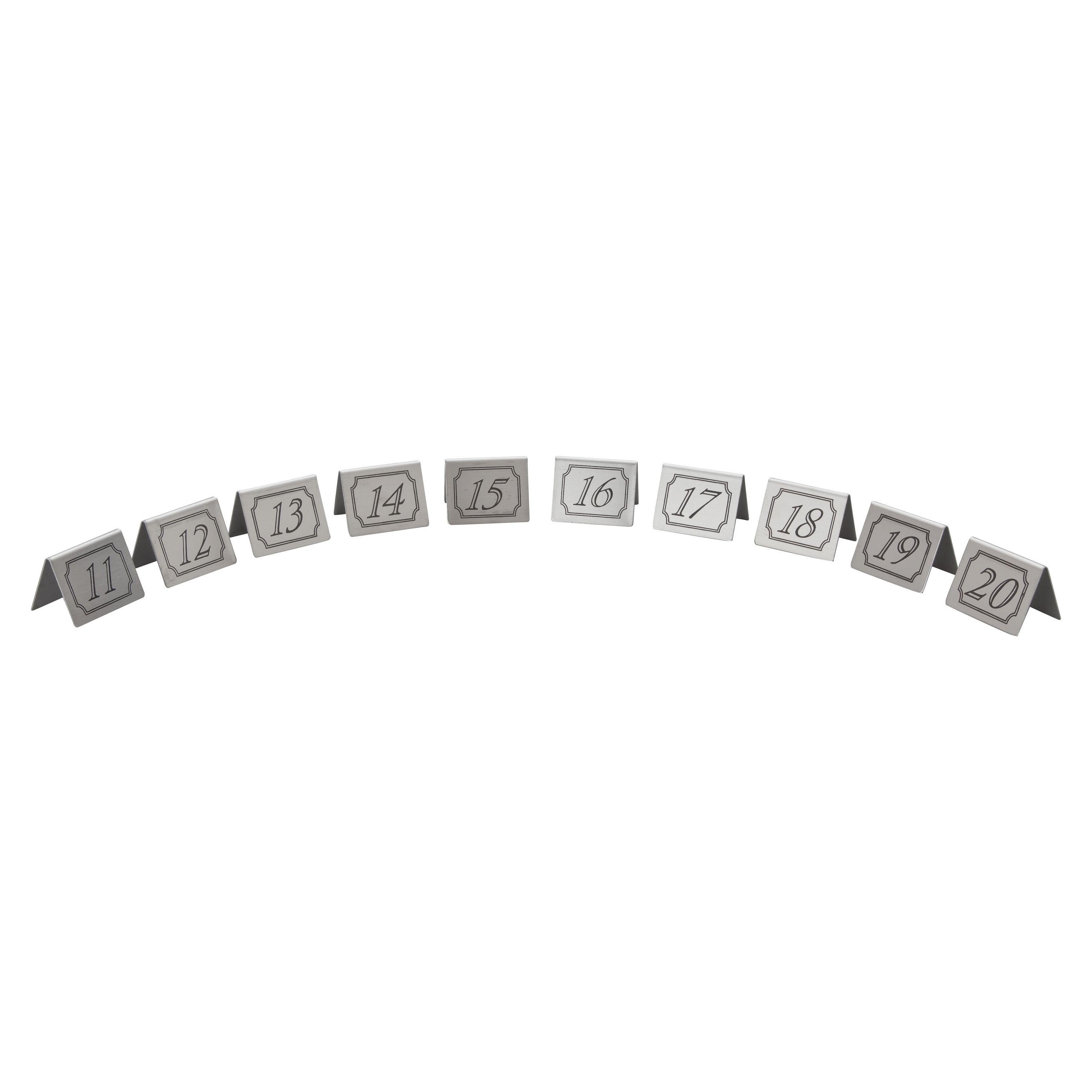 Stainless Steel Table Numbers Set 11-20