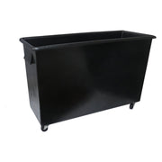 160L Rectangular Black Bottle Skips on Castors