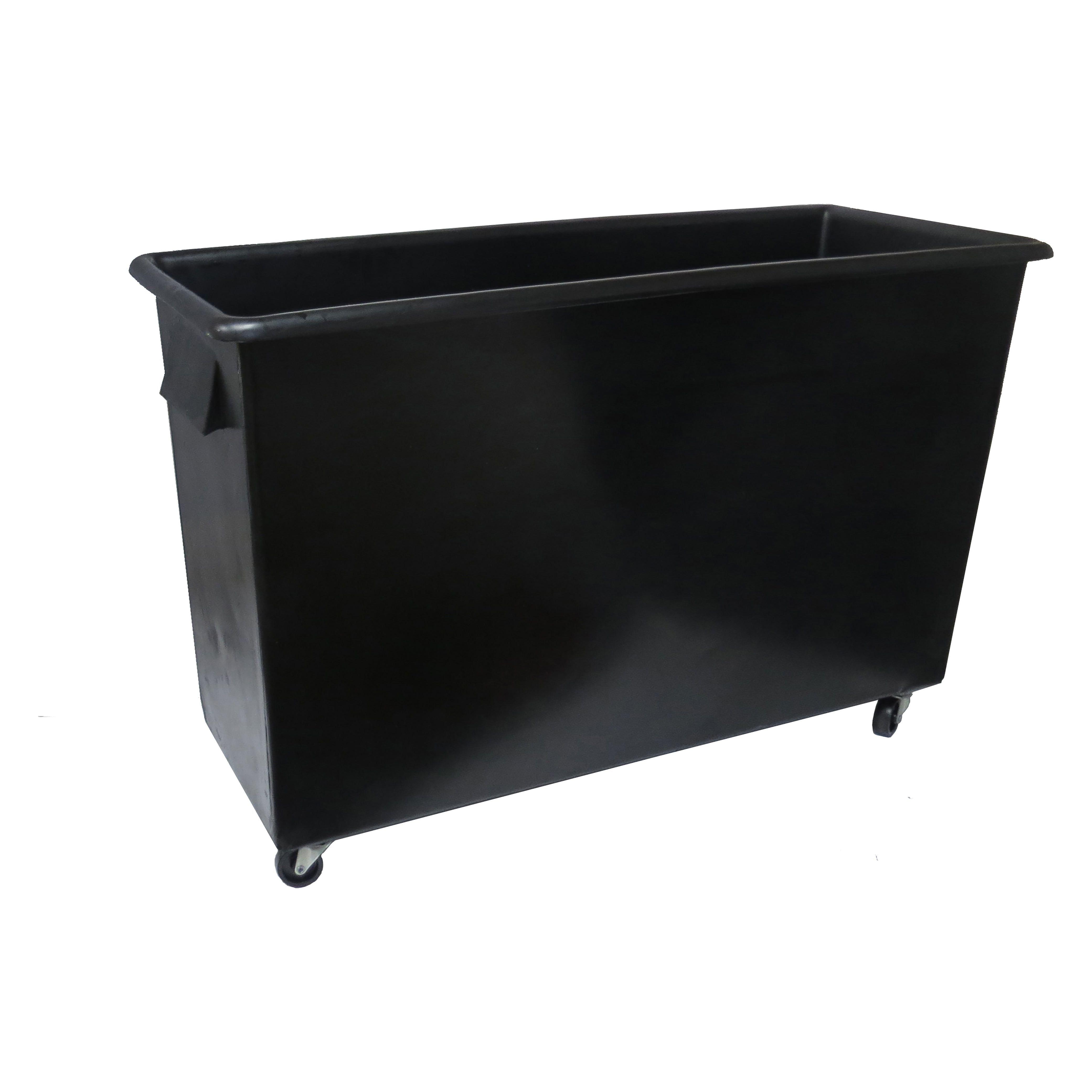 160L Rectangular Black Bottle Skips on Castors