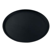 Elegant 11 Inch Round Black Plastic Non Slip Serving Tray