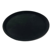 Black Plastic Non-Slip Serving Tray - 14 Inch Round