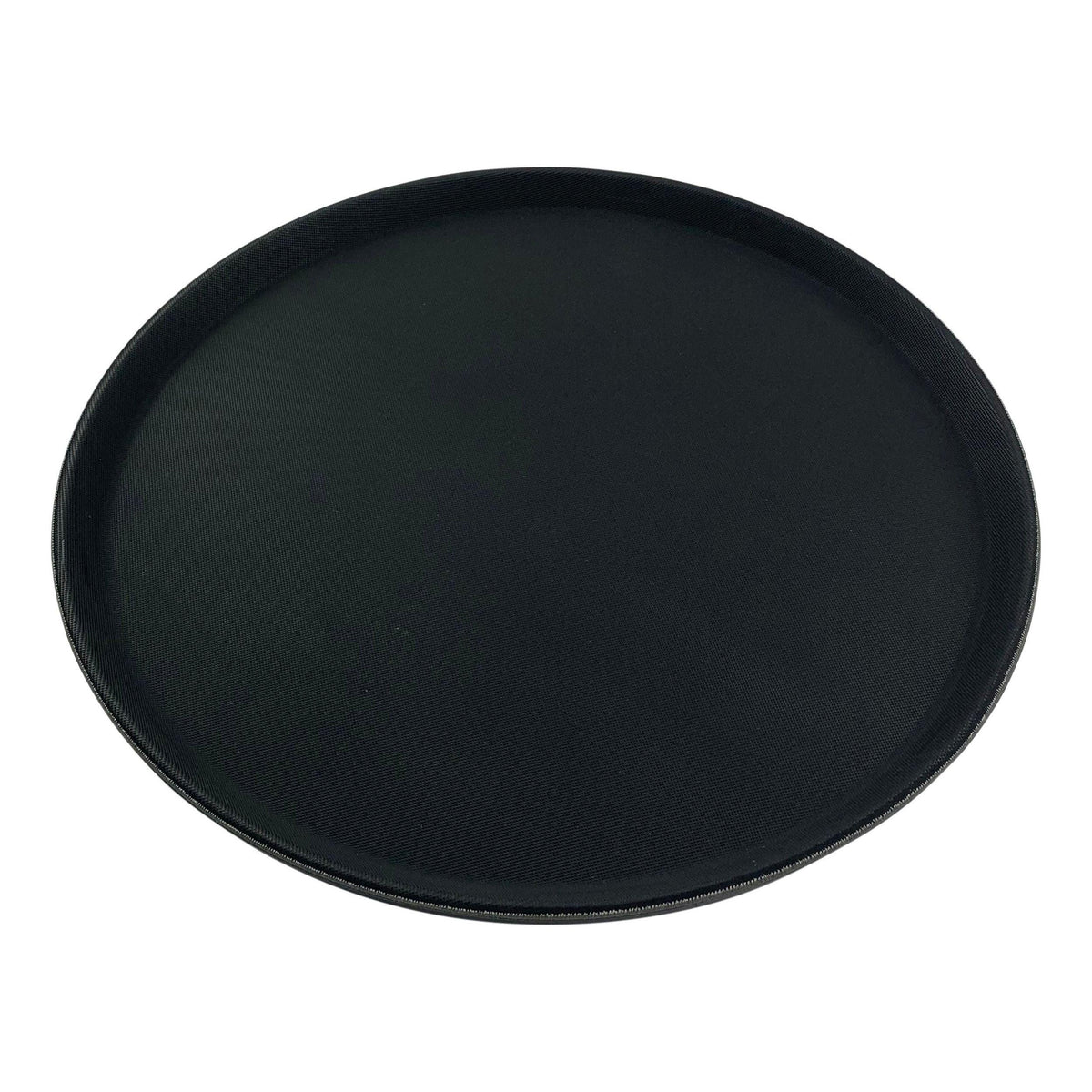 16 Inch Round Black Plastic Non Slip Tray