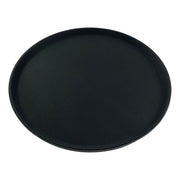 16 Inch Round Black Plastic Non Slip Tray