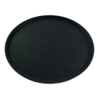 16 Inch Round Black Plastic Non Slip Tray