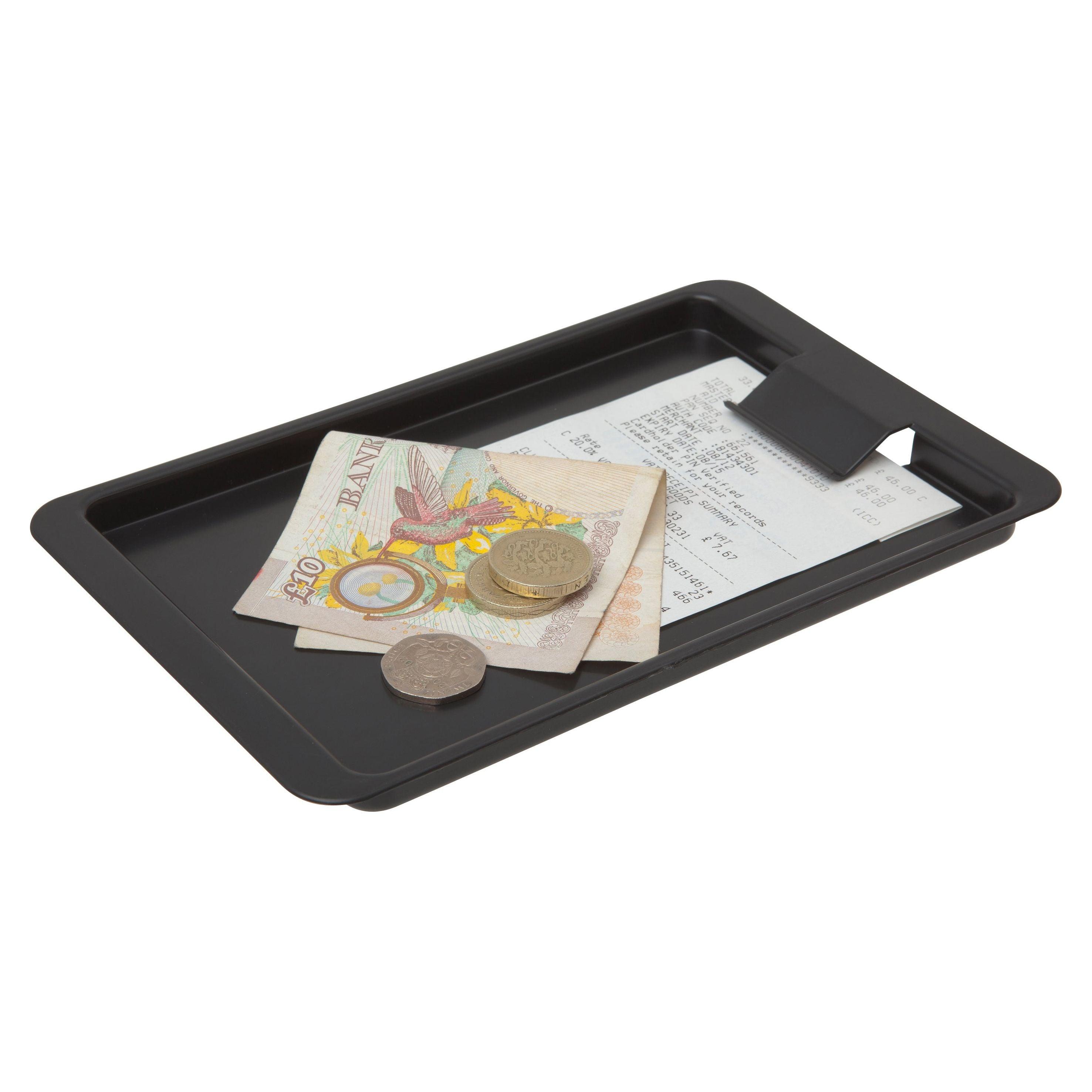 Sleek Black Plastic Tip Tray With Clip