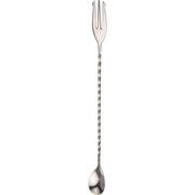 Sleek Stainless Steel Mezclar 300mm Cocktail Spoon with Fork