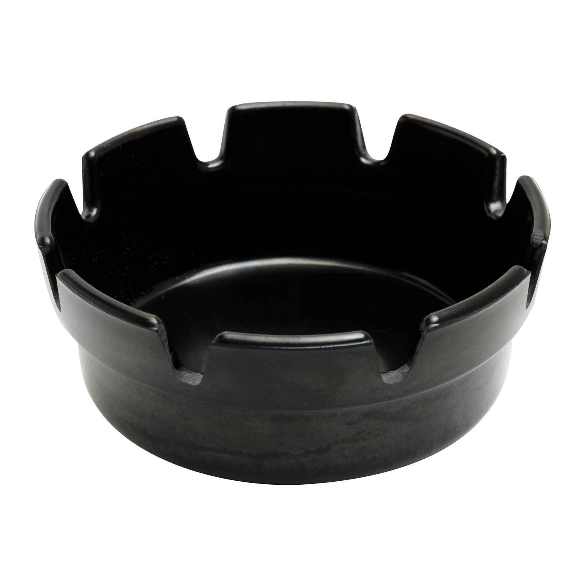 4 Inch Black Bakelite Crown Style Ashtray - Pack of 10