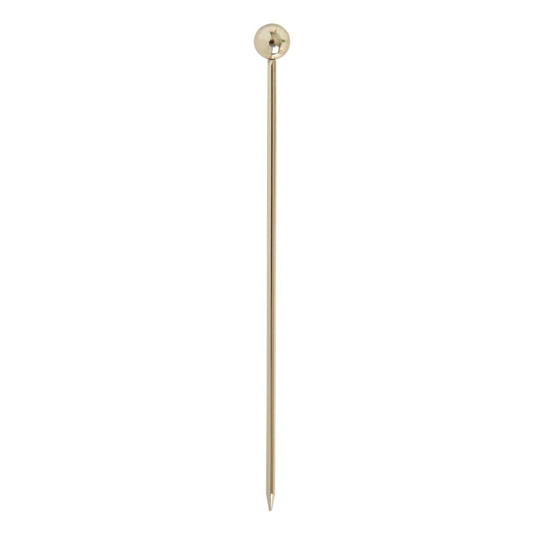 Gold Plated Ball Garnish Picks - Pack of 10