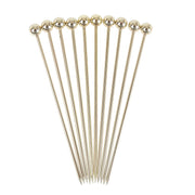 Gold Plated Ball Garnish Picks - Pack of 10