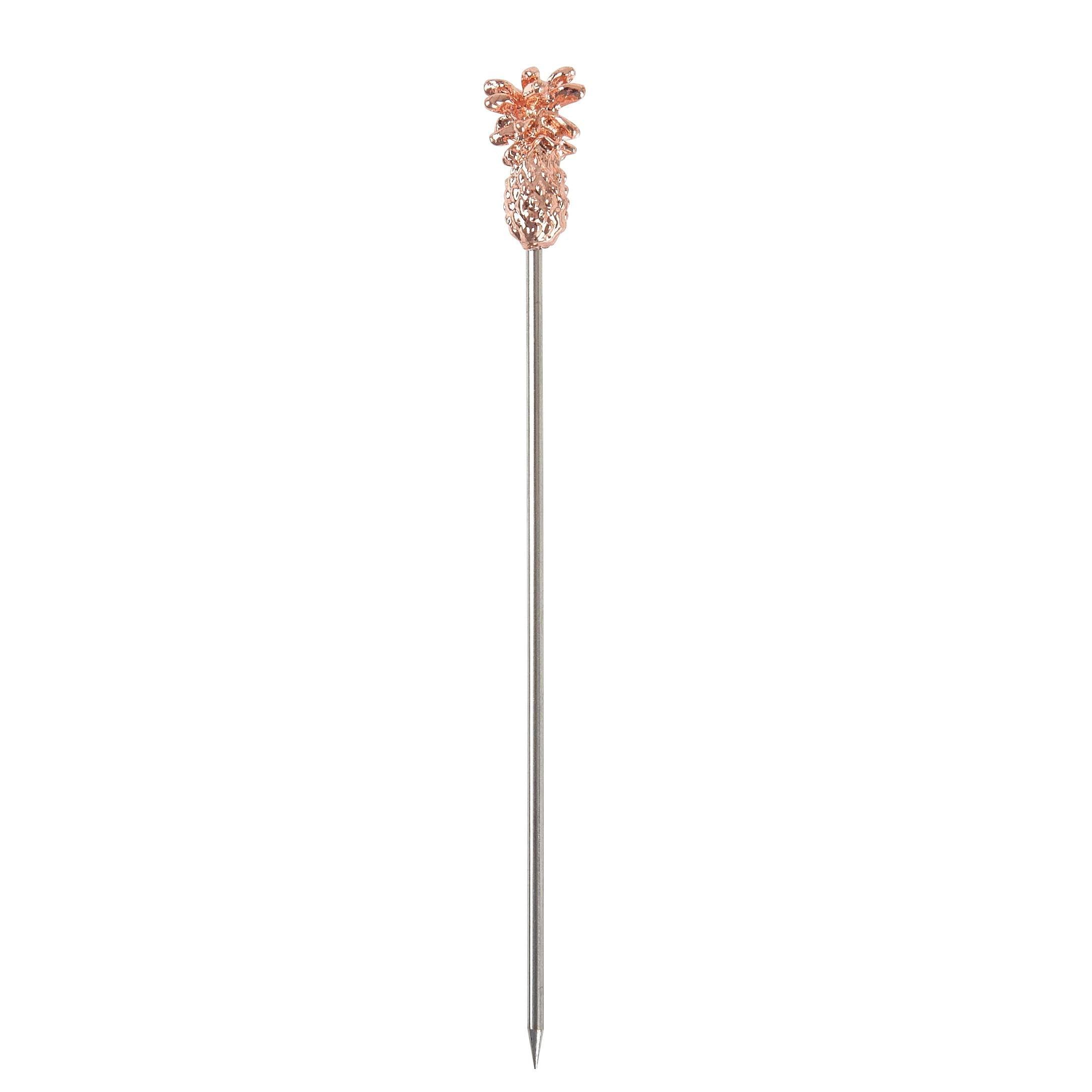 Copper Plated Pineapple Garnish Picks - Pack of 10
