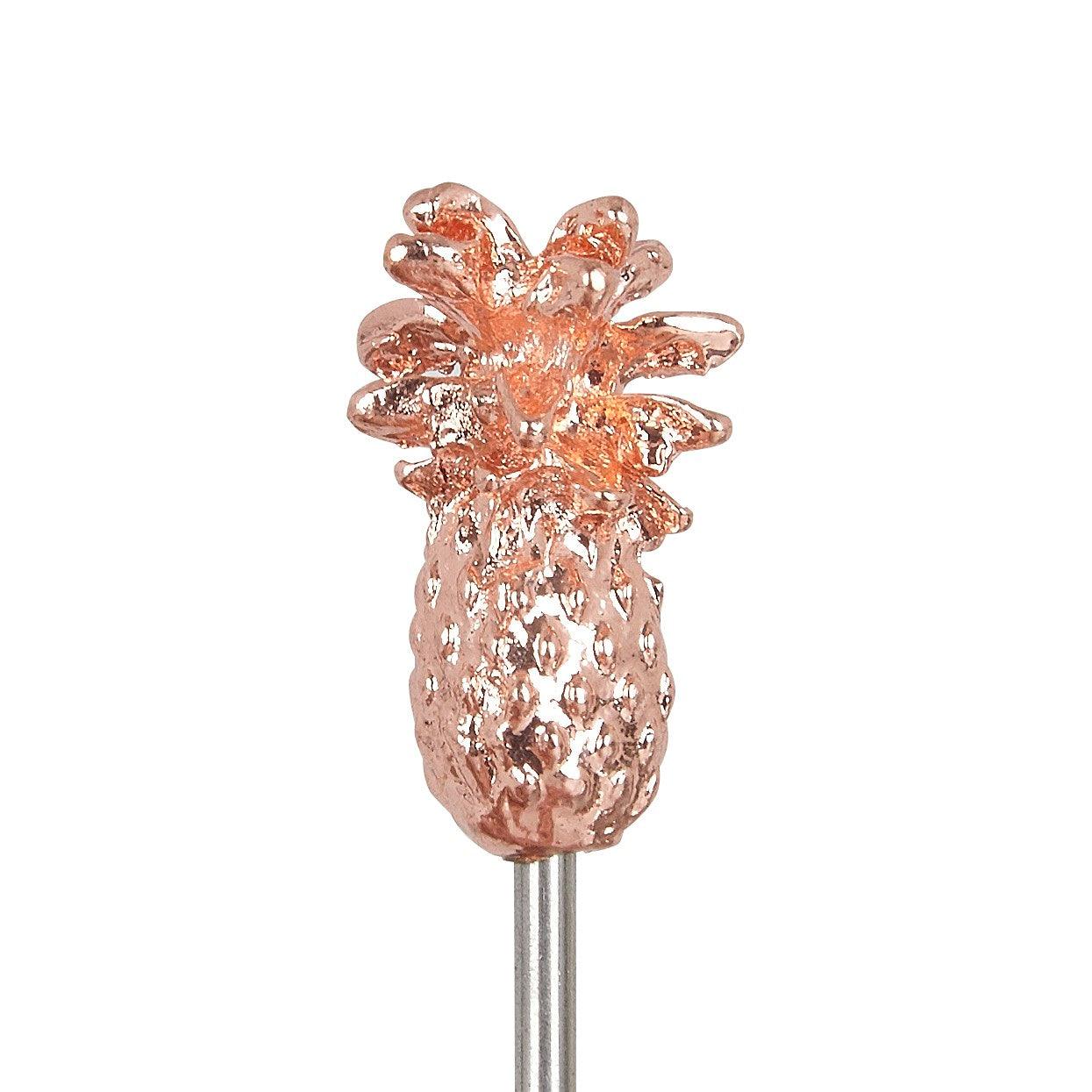 Copper Plated Pineapple Garnish Picks - Pack of 10