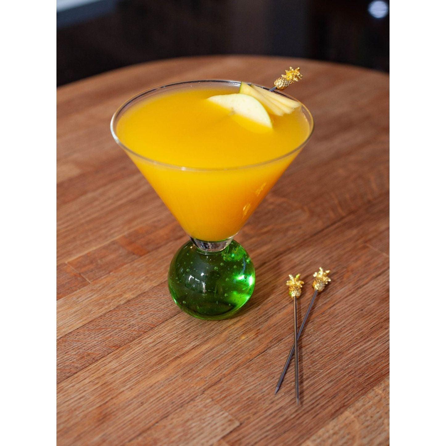 Gold Plated Pineapple Garnish Picks - Pack of 10