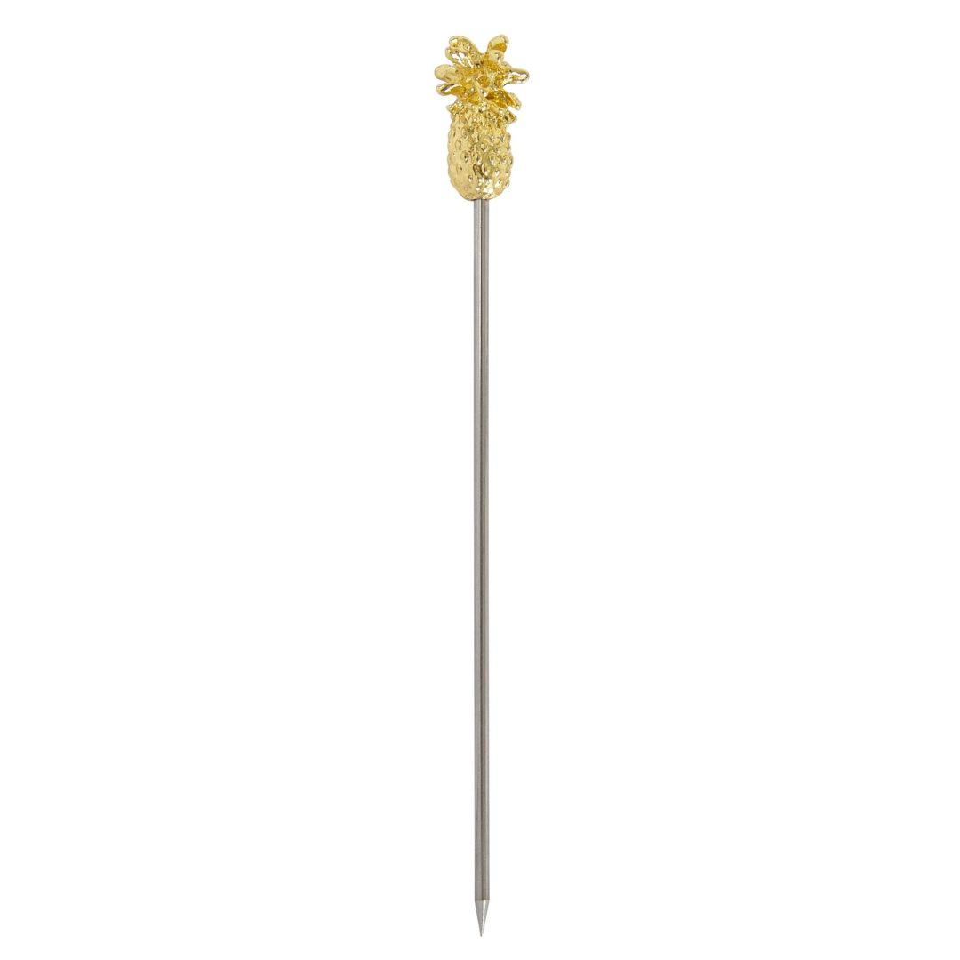 Gold Plated Pineapple Garnish Picks - Pack of 10
