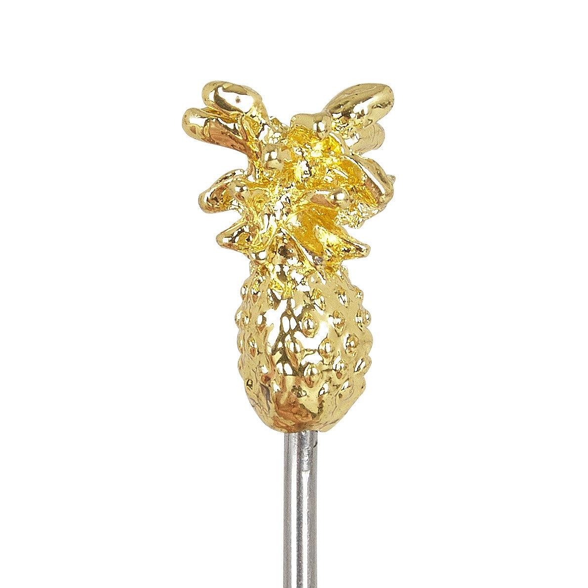 Gold Plated Pineapple Garnish Picks - Pack of 10