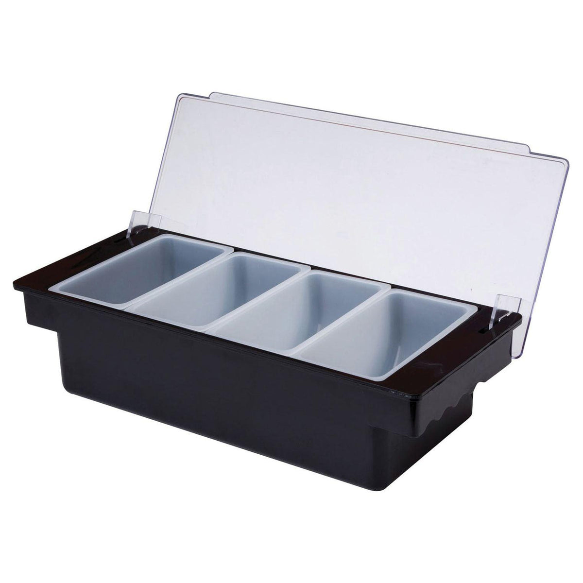 Black 4 Part Plastic Condiment Holder
