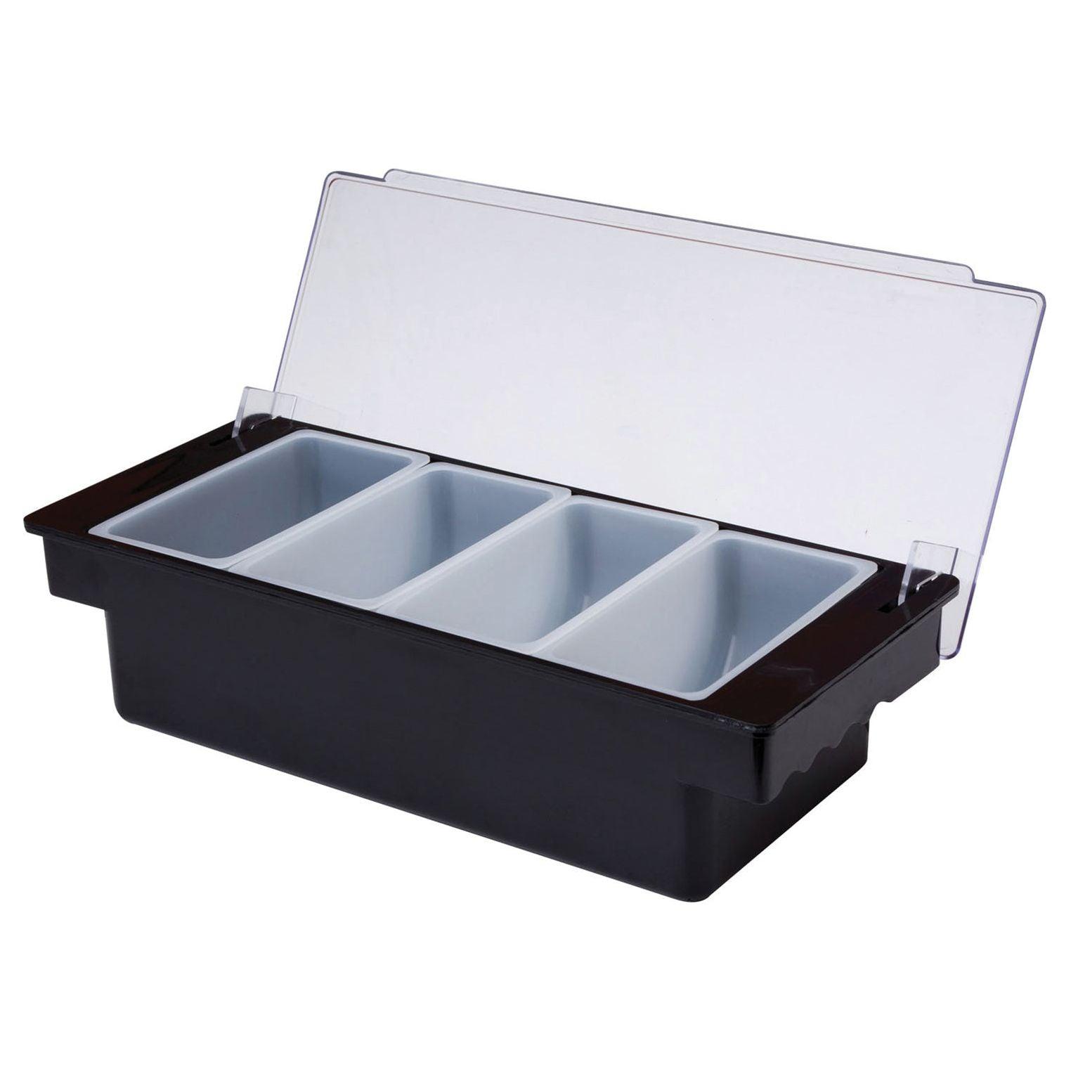 Black 4 Part Plastic Condiment Holder