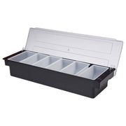 6 Compartment Black Plastic Condiment Holder