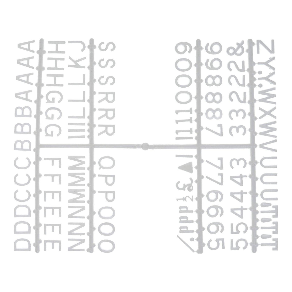 White 1/2 Inch Letter Set for Peg Boards