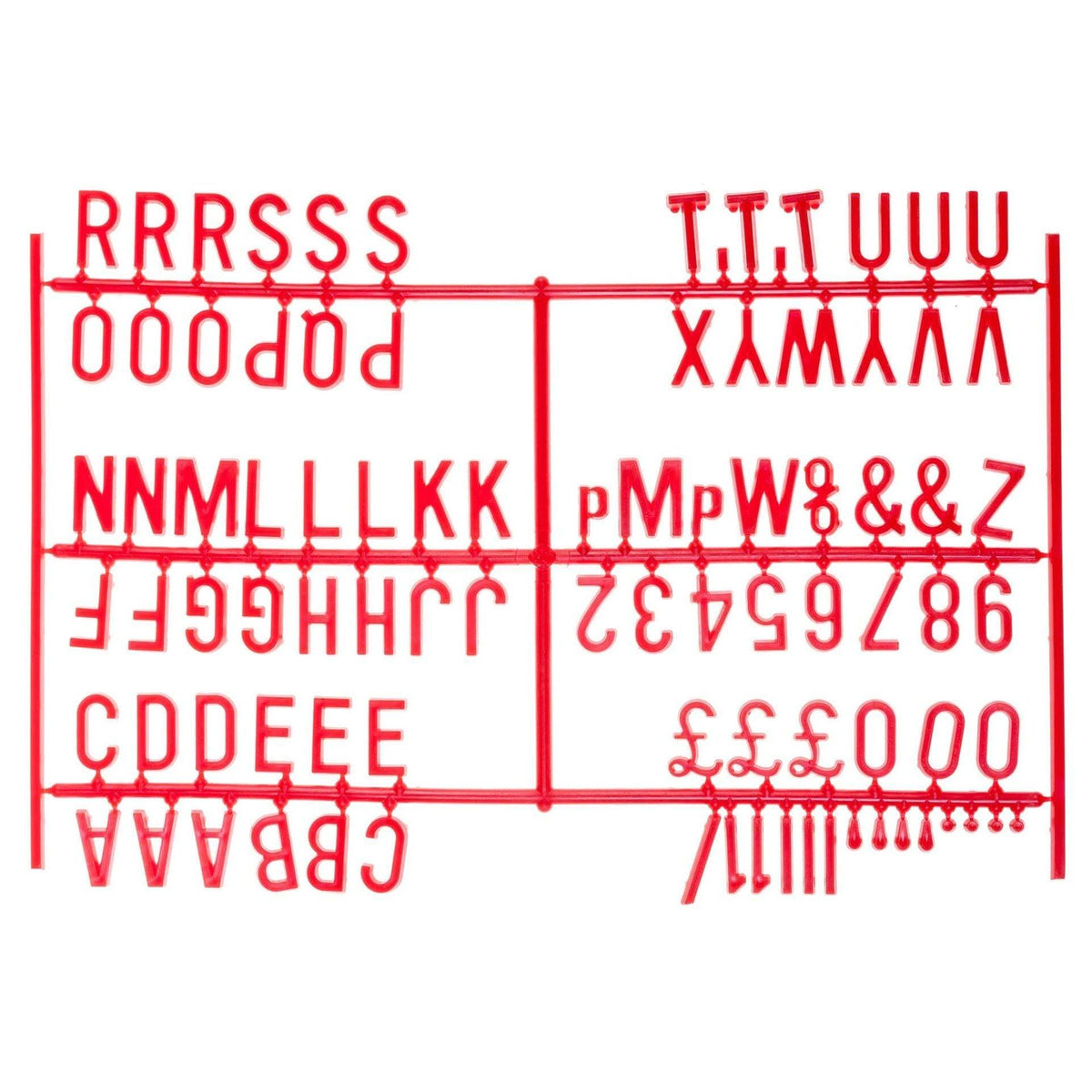 Vivid Red 3/4 Inch Letter Set for Peg Boards