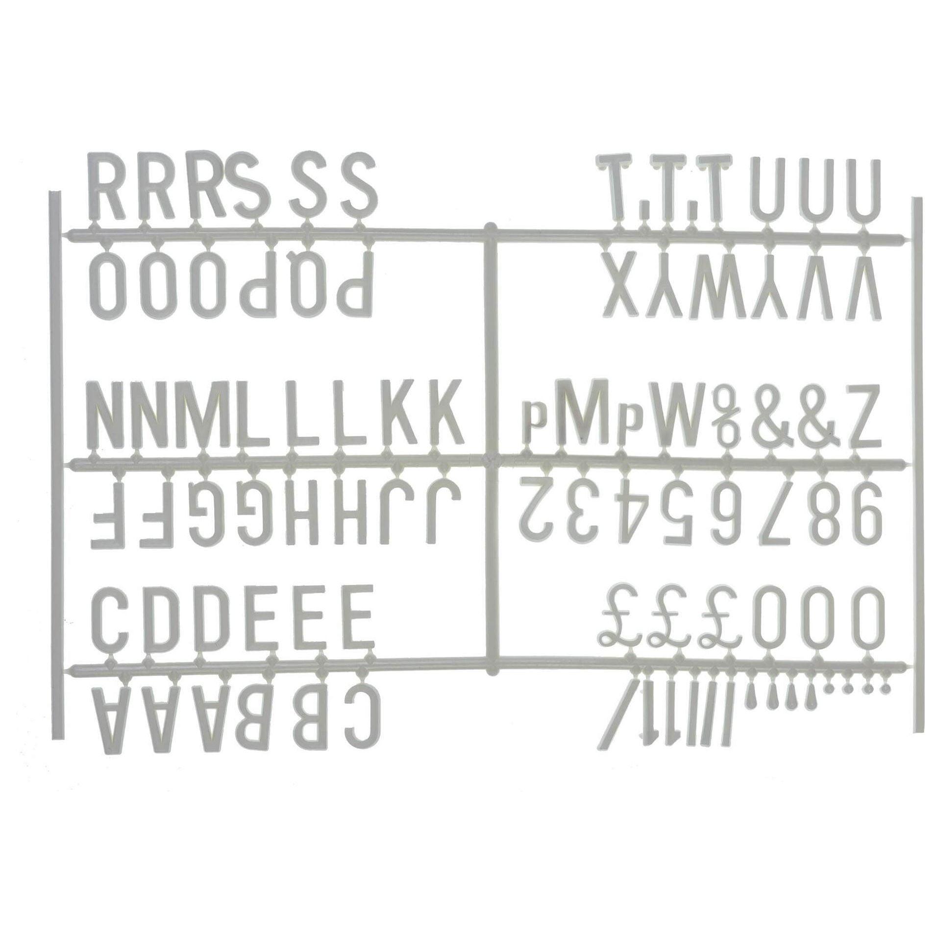 White 3/4 Inch Letter Set for Peg Boards