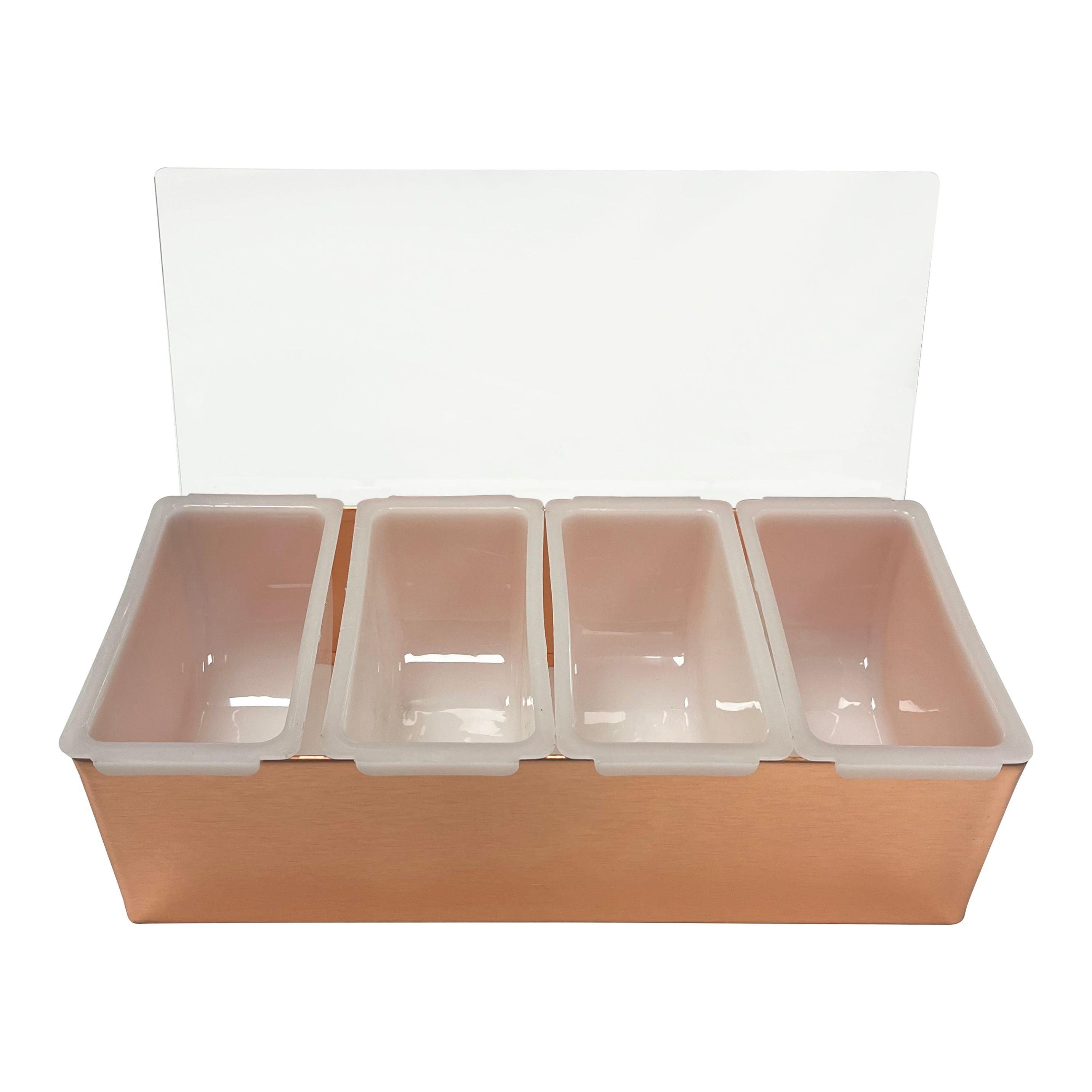 Copper Plated 4 Part Stainless Steel Condiment Holder