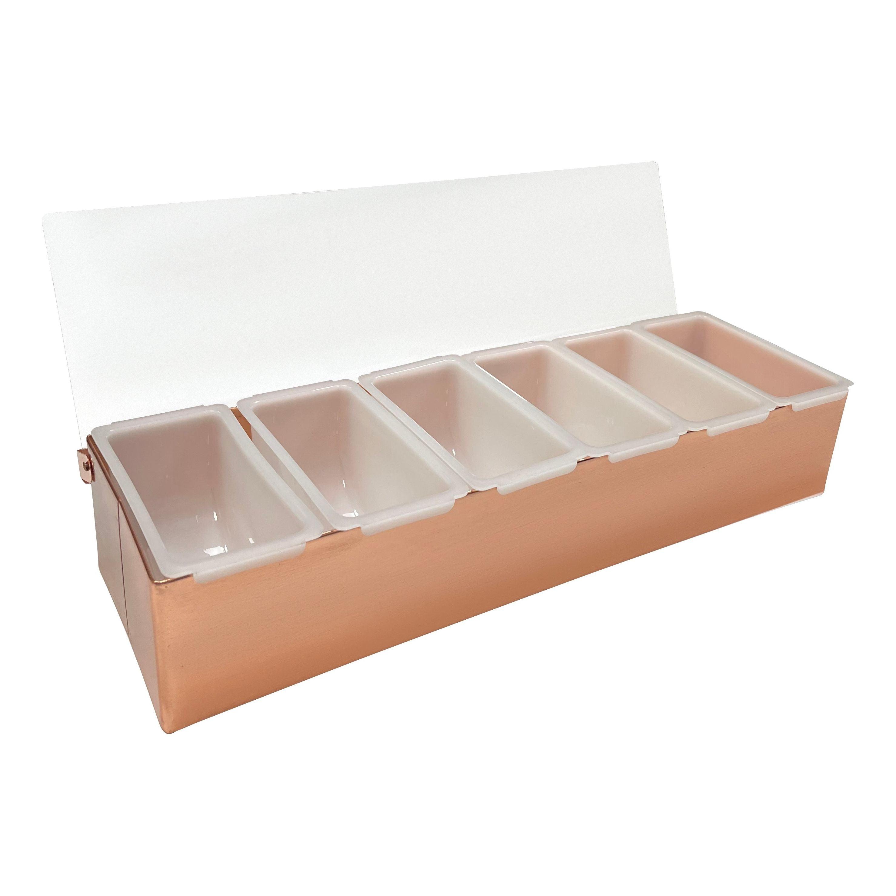 Copper Plated 6 Part Stainless Steel Condiment Holder