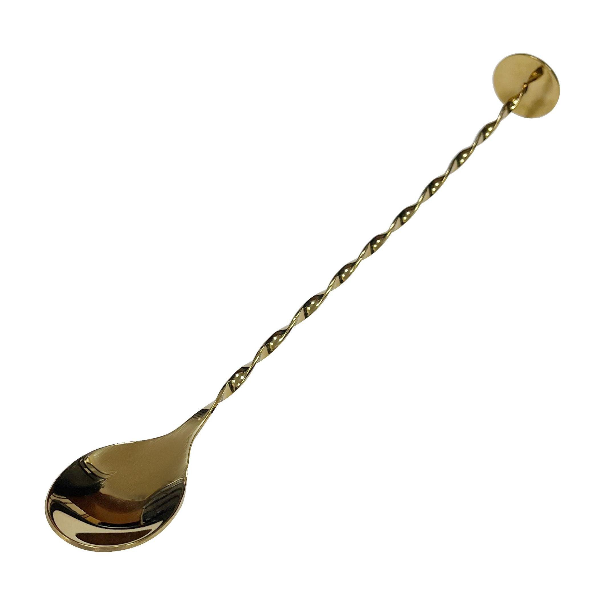 Gold Plated Cocktail Spoon With Masher